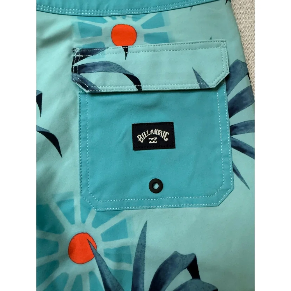 Billabong Upcycler Sundays Pro Boardshorts Blue‎ Palm Print – Size 29 NWT